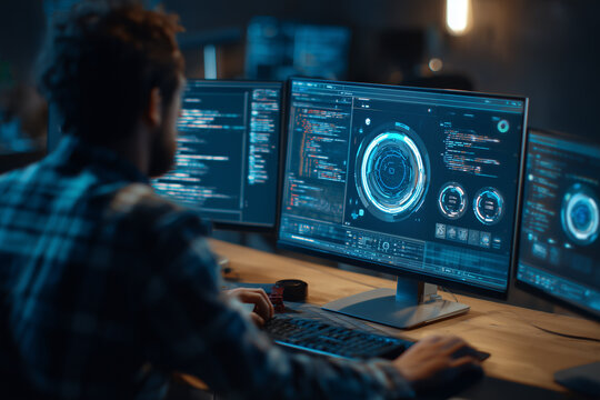 Software developers are working on new version upgrades.