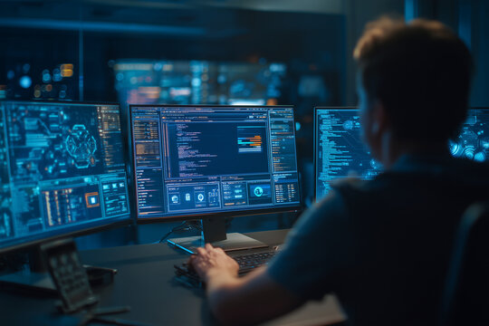 Software developers are working on new version upgrades.