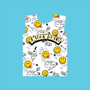 smile world pattern tshirt design
