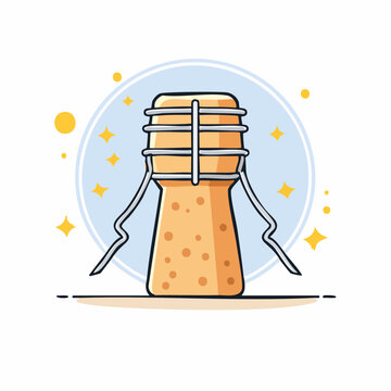 Champagne Cork with Wire Cage