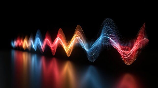 Voice commerce growth trend visualized with sound wave symbols, representing the rise of voice-activated shopping and digital audio technology in business and retail.
