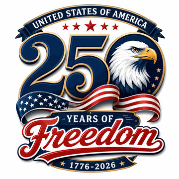 Usa 250 years of freedom eagle and flag 250th anniversary