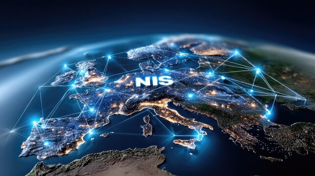 Digital Network Map of Europe with Geographical Features Emphasizing Connections and Technologies Under the NIS Framework for Enhanced Security and Innovation
