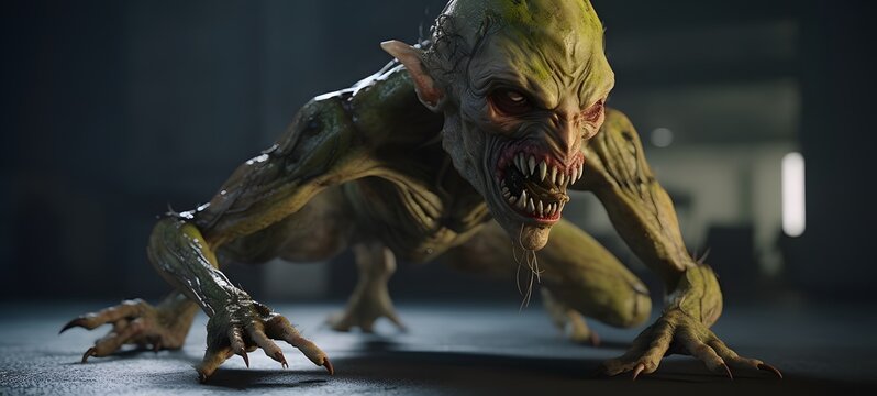 Kraken goblin humanidad full body,generative AI