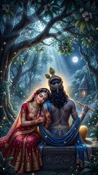 Divine Vrindavan Love Under Kadamba Tree