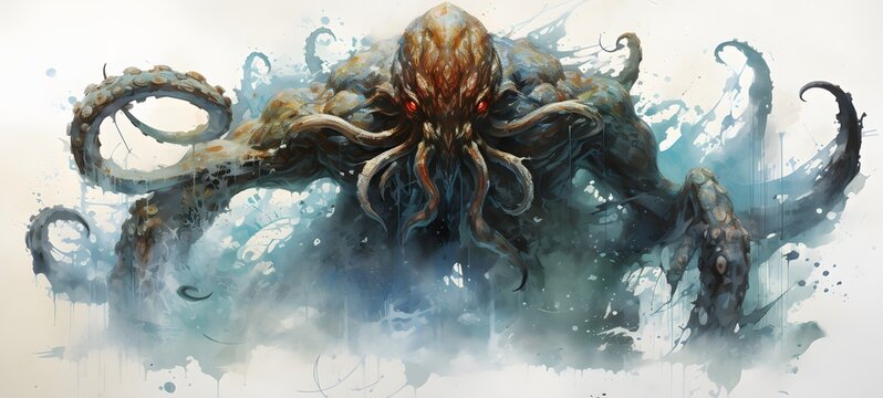Kraken goblin humanidad full body,generative AI