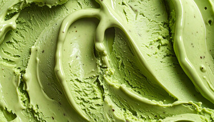 Fototapeta premium Creamy green matcha ice cream
