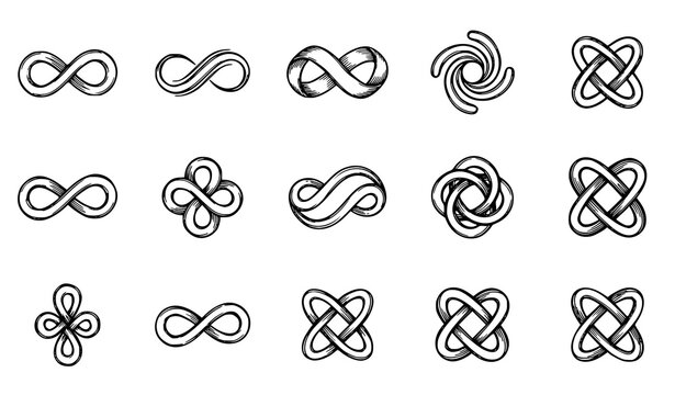 Decorative Infinity Symbol Collection Abstract Endless Loop Vector Set