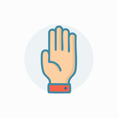 Fototapeta premium Flat icon of a hand with fingers spread