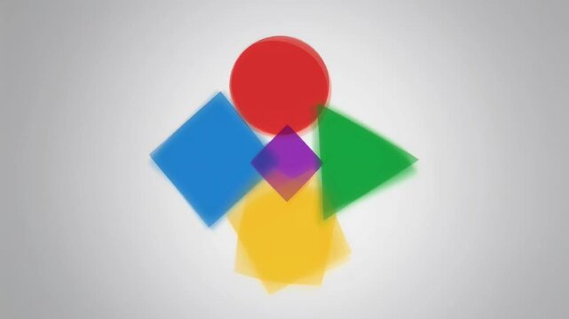 Dynamic Abstract Geometric Shapes Composition Modern Graphic Design Visual Art Background Motion Graphics Colorful Minimalist Style Element Animation