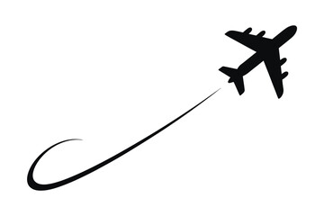 Airplane Take off Path icon Featuring Flight Route symbol in simple flat style, vector illustration for tourism and navigation concepts. © ABUBOKKORsiddik