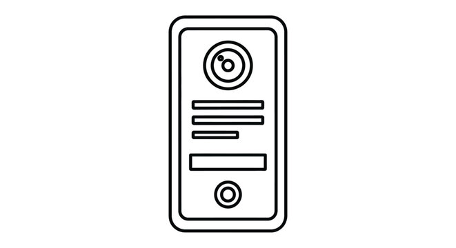 Minimalist remote control icon, black line art, vector illustration, remote control symbol, interface element