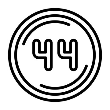 Fourty four Vector Icon