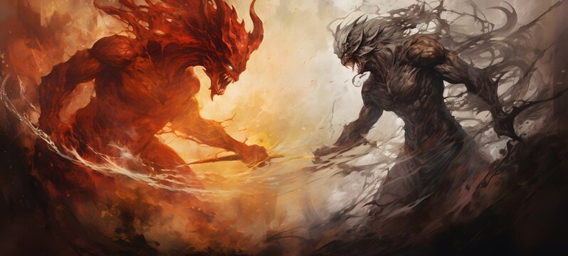 ifrit vs demon humanidad full body,generative AI
