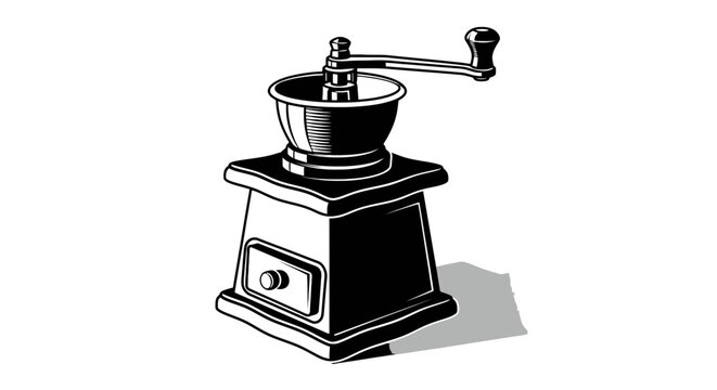 Vintage manual coffee grinder machine.