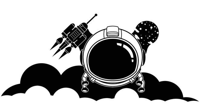 Spacecraft Astronaut Helmet Closeup View.