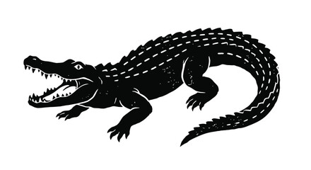 Fototapeta premium alligator silhouette against a white background