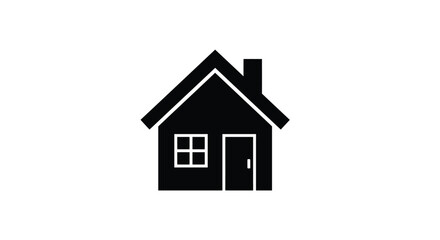 Fototapeta premium house silhouette on white background simple home icon