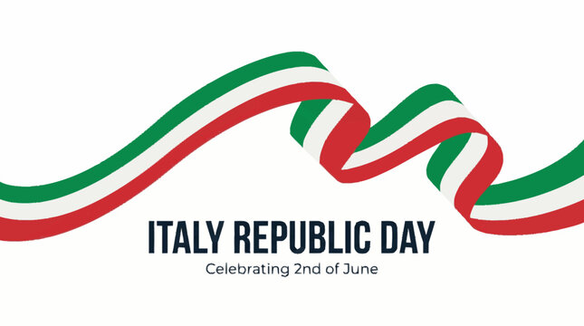 Italy Republic Day celebration with vector pita bendera italiana on June 2nd