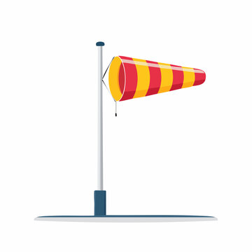 Windsock indicating wind direction and speed
