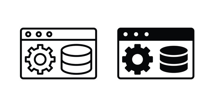 Backend icon for graphic and web