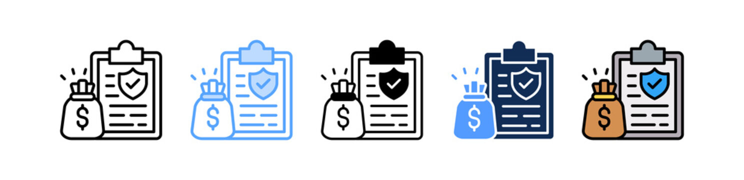Insurance Claim Icon Multiple Style