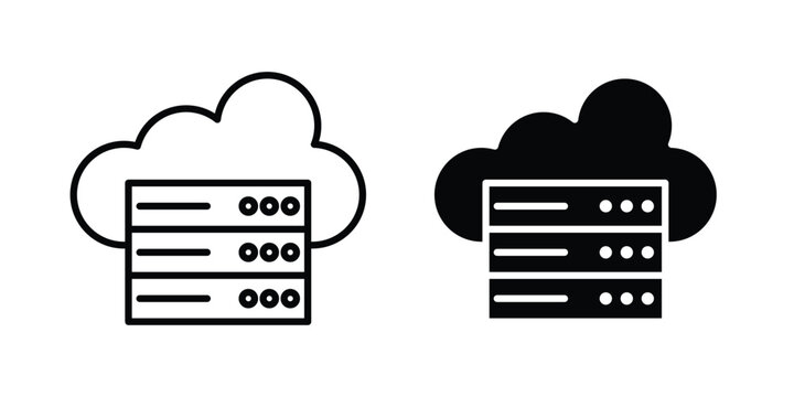 Cloud server icon for graphic and web