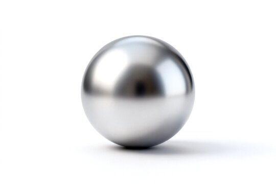 Metallic sphere on white background