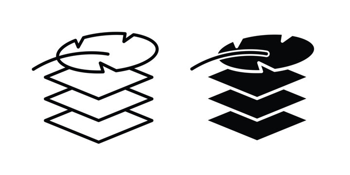 Fabric with feather icon for graphic and web