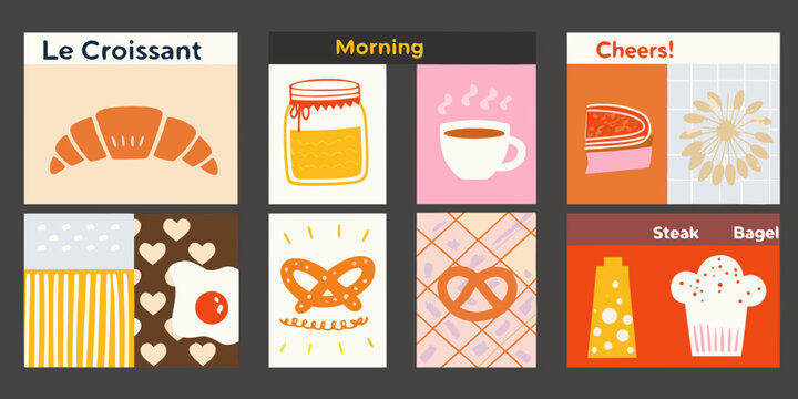 retro culinary art prints a vibrant set of twelve 4