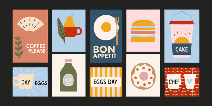 vintage caf poster grid a curated collection of twelve illustrations