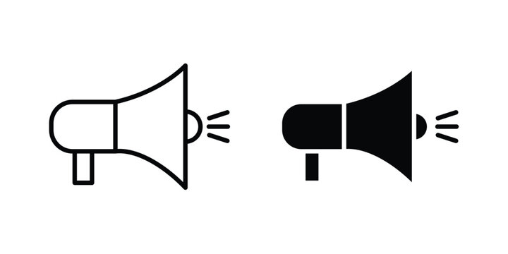 Megaphone speaker icon for graphic and web