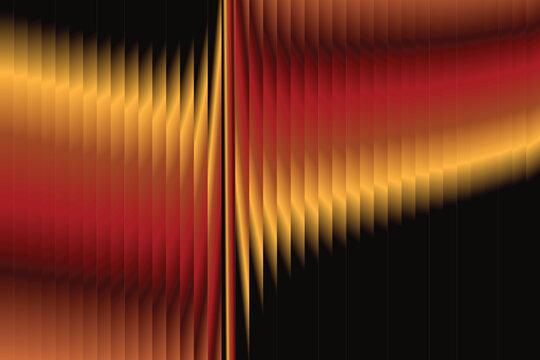 Warm fiery gradient colors flow across a dynamically pleated digital surface creating a vibrant contemporary pattern