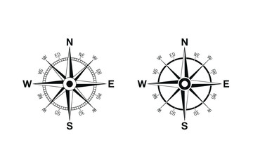 Compass Symbol in Modern Flat vector Style Ideal for Navigation Apps, Exploration Themes and ui design elements. © ABUBOKKORsiddik
