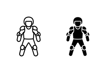 Obraz premium Skater Icon Set, Protective Gear Vector, Sports Safety Symbols