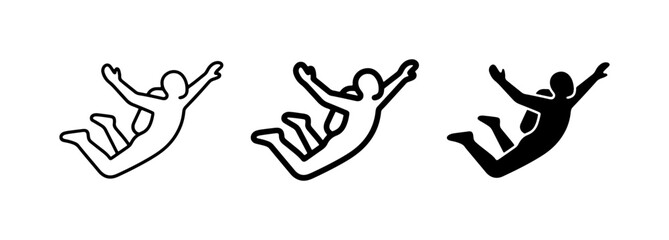 Skydiving Icons, Freefall Vector Art, Extreme Sports Silhouette Set © Mahmudur