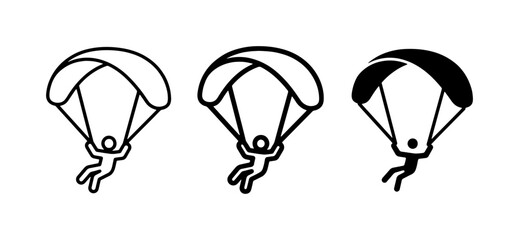 Parachuting Icons: Skydiving, Freefall, Adventure Sports Vector Set © Ruma