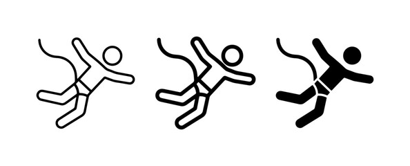 Bungee Jumping Icons, Extreme Sports Vector Graphics, Adventure Activity Symbols © Tanveer