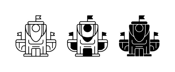 Castle Icons, Fortress Graphics, Medieval Building Vector Set © Tanzila