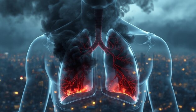 Burning Human Lungs with Extreme Respiratory Damage