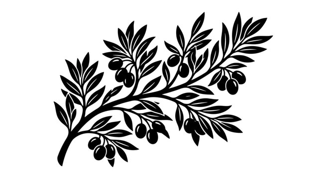 Black silhouette of an olive branch.