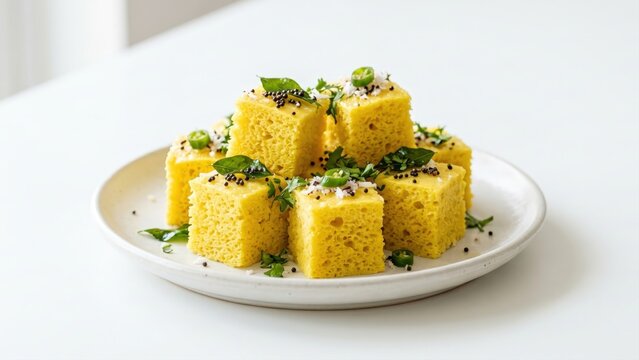 Fluffy Surti Khaman Premium Food Artwork