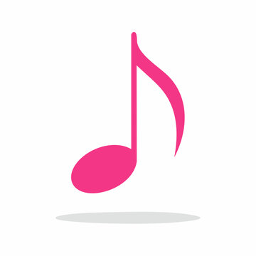 Pink Eighth Note Music Symbol