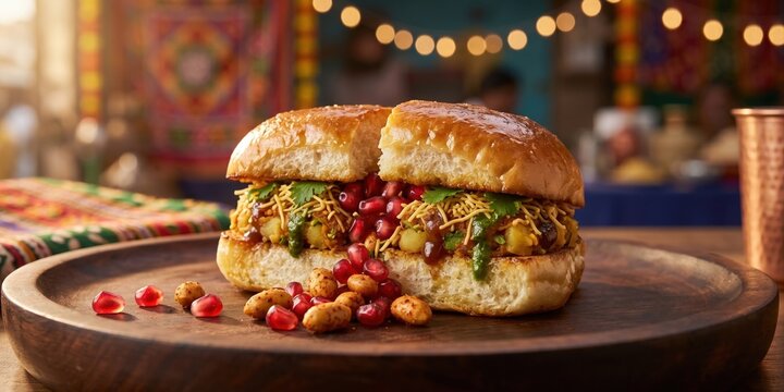 Luxury Dabeli Gujarati Snack Cinematic Shot