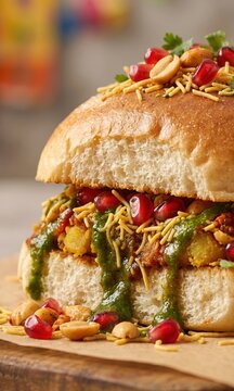 Cinematic Dabeli Close-Up Gujarati Snack Shot