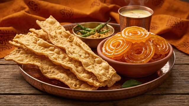 Crispy Fafda Jalebi Gujarati Festive Breakfast