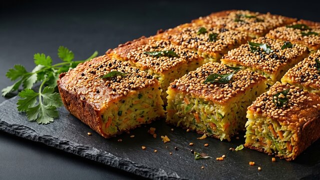 Luxury Gujarati Handvo Cinematic Vegetarian Dish