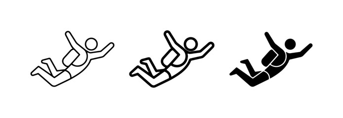 Skydiving Icons, Freefall Vector Graphics, Extreme Sports Symbols © Sabiha