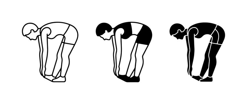 Fitness Poses: Standing Forward Bend, Exercise Silhouette, Yoga Stretch
