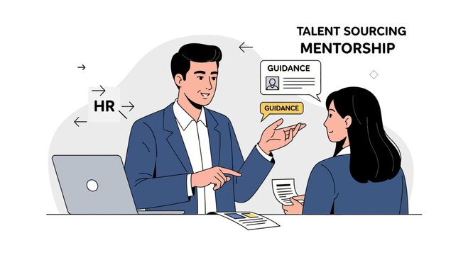 Talent Sourcing Mentorship: HR Professional Guiding Colleague